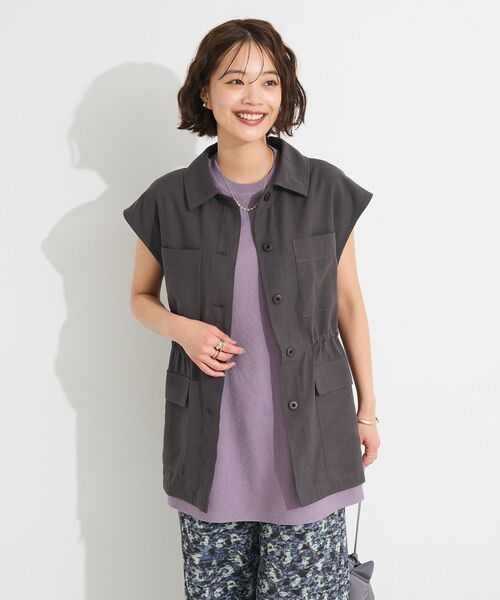 ブラックシンプルジレ　ハンドメイド CRAFT STANDARD BOUTIQUE ベスト ジレ ミリタリージレ