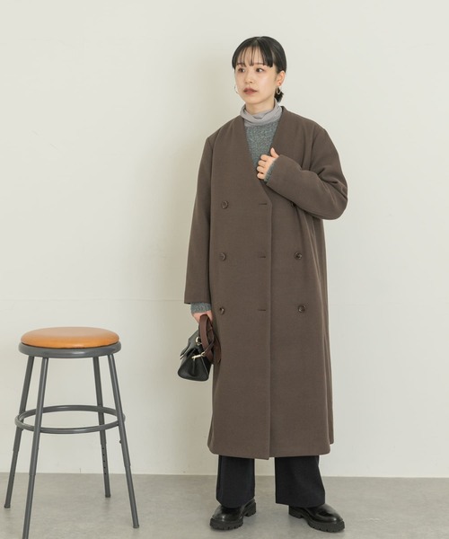 「UR Lab.」 ノーカラーコート FREE ブラック レディース_画像7