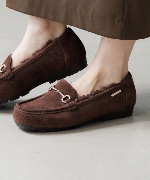 HIMIKO ブラウン スエード モカシン 24cm HIMIKO デッキシューズ