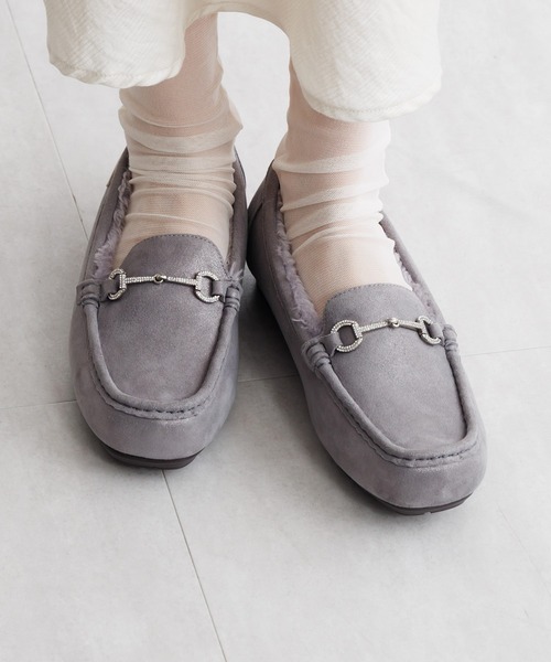 デッキシューズ モカシン 「HIMIKO」「撥水」ビジュービットふわふわモカシン/651320 レディース