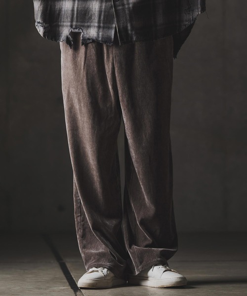 GLIMCLAP ワイドパンツ パンツ mp13873-Velour fabric wide-leg
