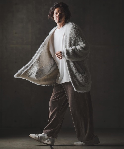 GLIMCLAP ワイドパンツ パンツ mp13873-Velour fabric wide-leg