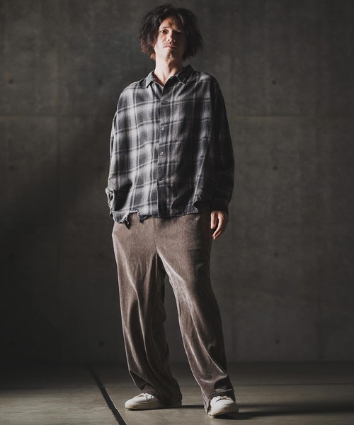 GLIMCLAP ワイドパンツ パンツ mp13873-Velour fabric wide-leg