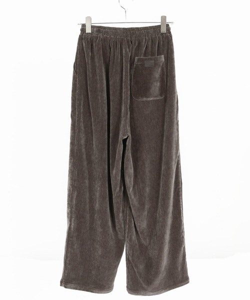 GLIMCLAP パンツ mp13873-Velour fabric wide-leg trousers ベロア