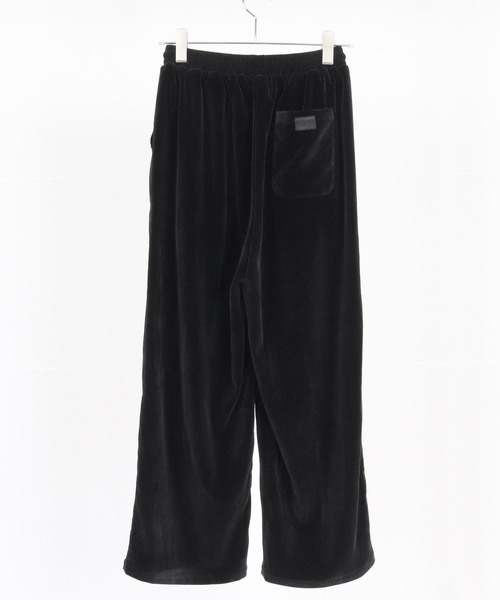 GLIMCLAP パンツ mp13873-Velour fabric wide-leg trousers ベロア