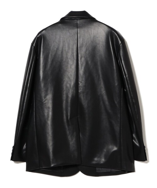 BEAMS ブラック　フェイクレザーシングルライダースジャケット ご予約受付中】可能性を広げるBEAMSメンズカジュアルのレザーアイテム
