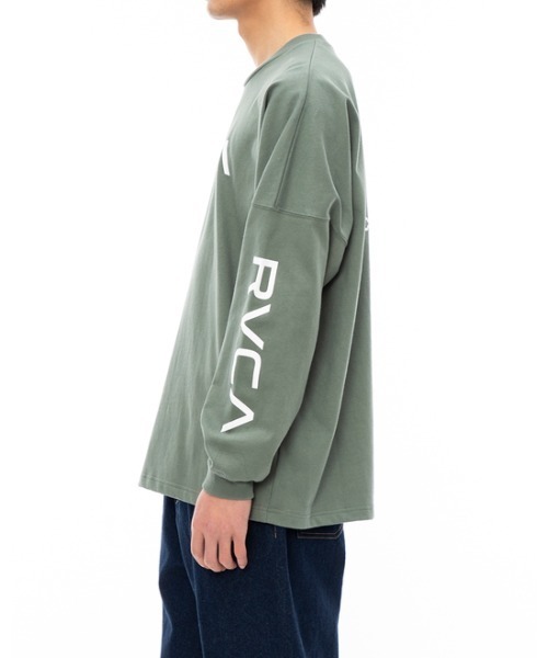 「RVCA」 長袖Tシャツ LARGE モスグリーン メンズ