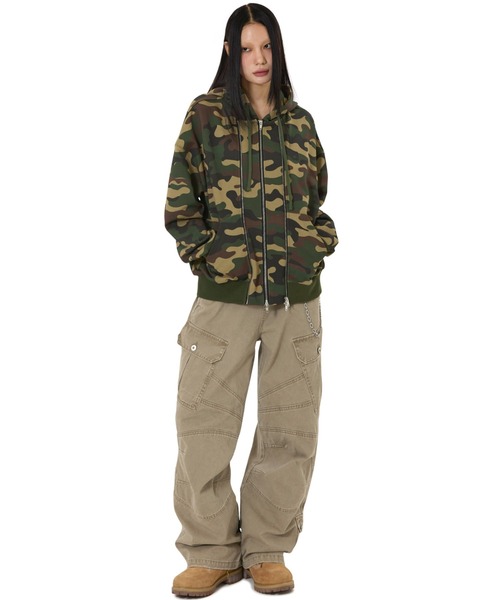 OY（オーワイ） パーカー 「OY/オーワイ」LAYERED STUD HOODIE ZIP UP