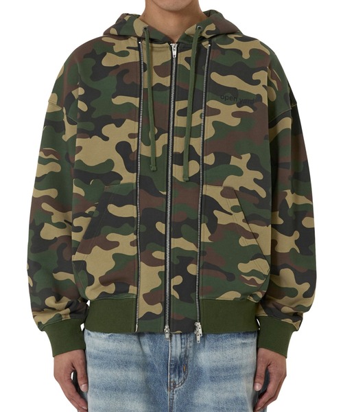 OY（オーワイ） パーカー 「OY/オーワイ」LAYERED STUD HOODIE ZIP UP