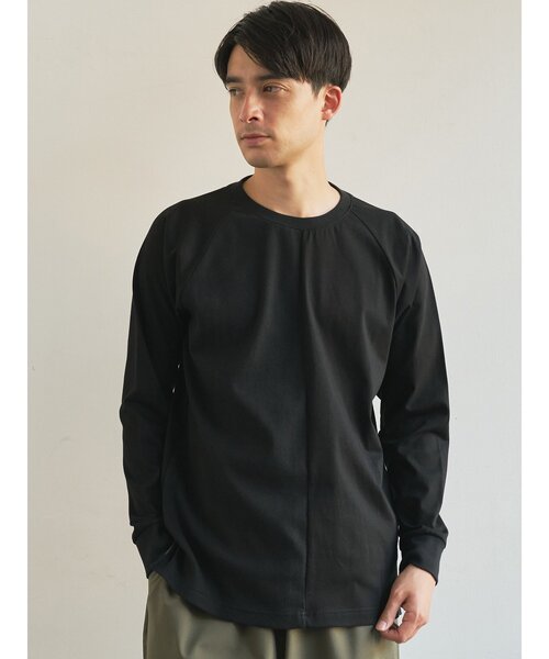 tシャツ 「TRANSITION」フライスパネル切り替えラグランスリーブTEE