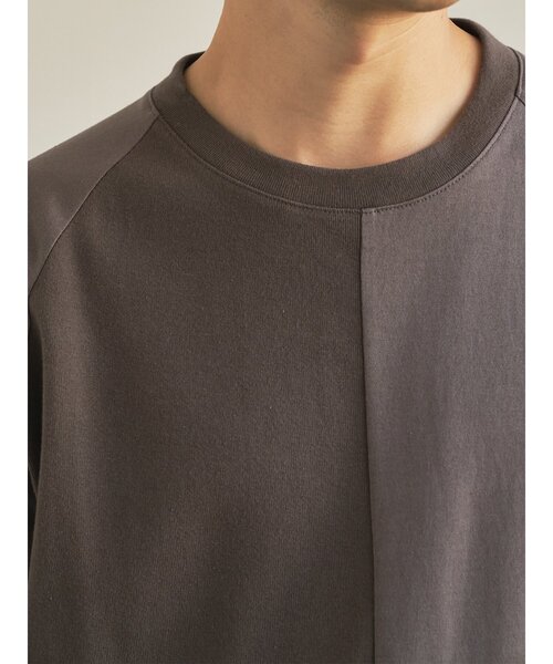 tシャツ 「TRANSITION」フライスパネル切り替えラグランスリーブTEE
