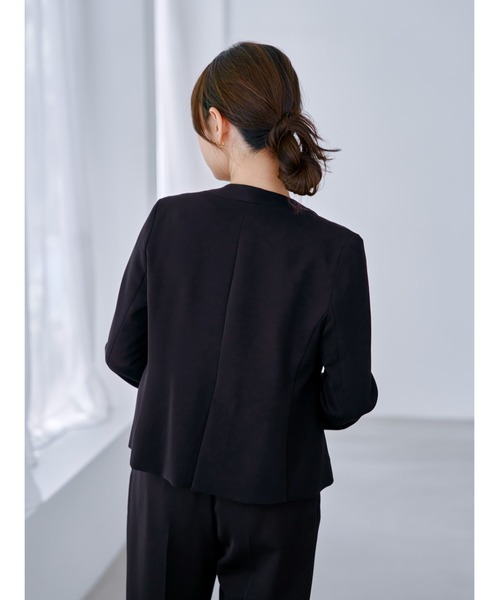 コート アウター ソフトドビーノーカラージャケット 「低身長・小柄