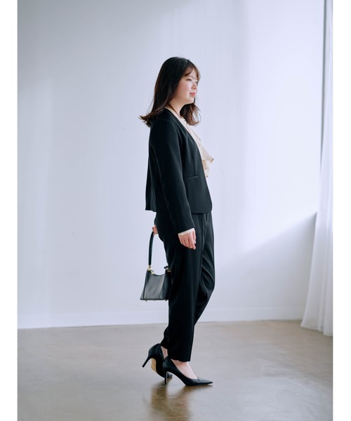 コート アウター ソフトドビーノーカラージャケット 「低身長・小柄