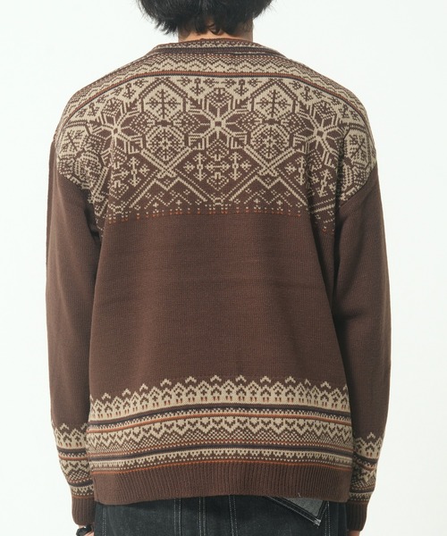 ROUGH TRADE セーター ニット ノルディック柄クルーネックニット(M1