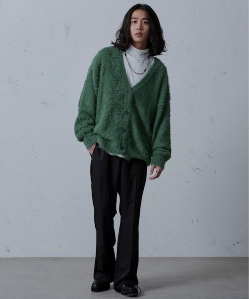 「Ellno Loset」 半袖ニット LARGE グリーン メンズ_画像8