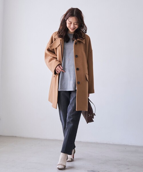 ロエン 44 ブラウン ウール ミリタリートレンチコート Roen『Coating