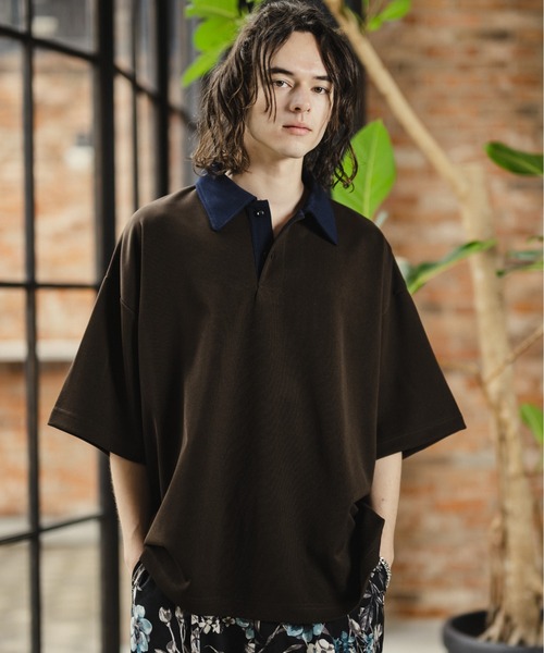 「Casper John」 半袖ポロシャツ MEDIUM ベージュ メンズ_画像4