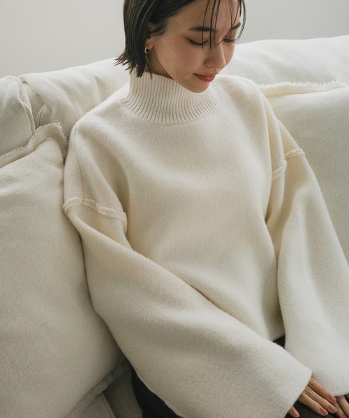 evernavy ニット セーター ゴマジャガード編みハイネックニット