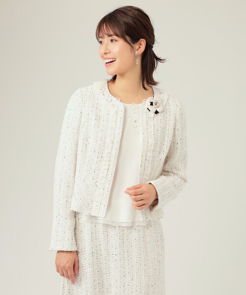 TO BE CHIC（トゥー ビー シック） ノーカラージャケット 42 ネイビー