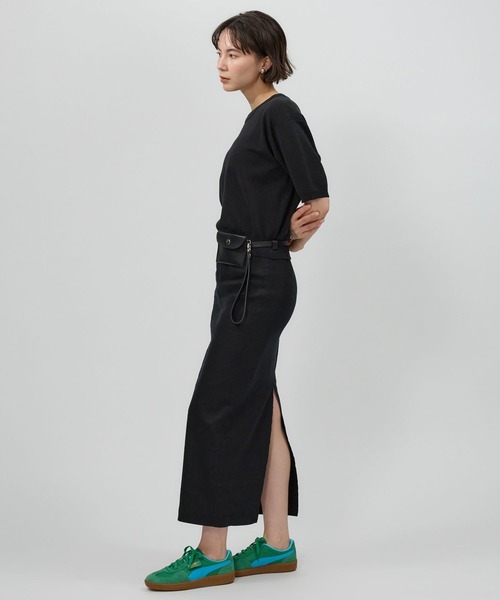 「BABYLONE」 半袖ニット フリー ブラック レディース_画像3