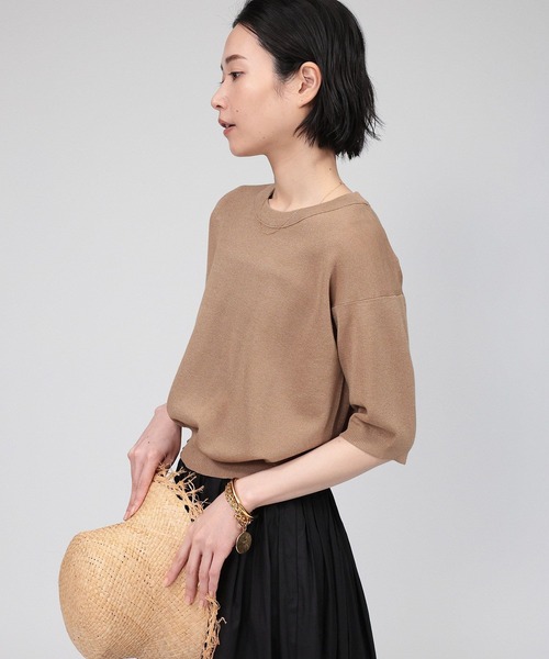 「BABYLONE」 半袖ニット フリー ブラック レディース_画像5