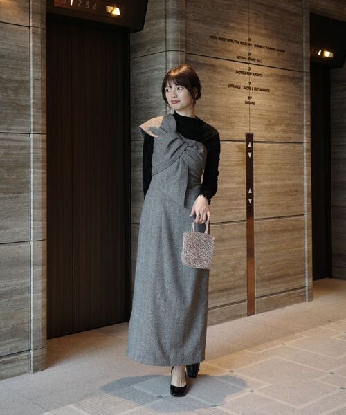 cle blatt ワンピース ワンショルダーツイストノットドレス : ZOZOTOWN
