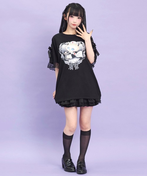 「Secret Honey」 半袖Tシャツ FREE スミクロ レディース_画像2