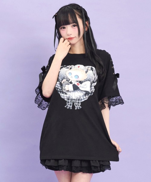 「Secret Honey」 半袖Tシャツ FREE スミクロ レディース_画像3