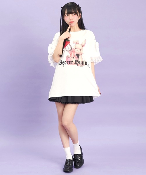「Secret Honey」 半袖Tシャツ FREE スミクロ レディース_画像8