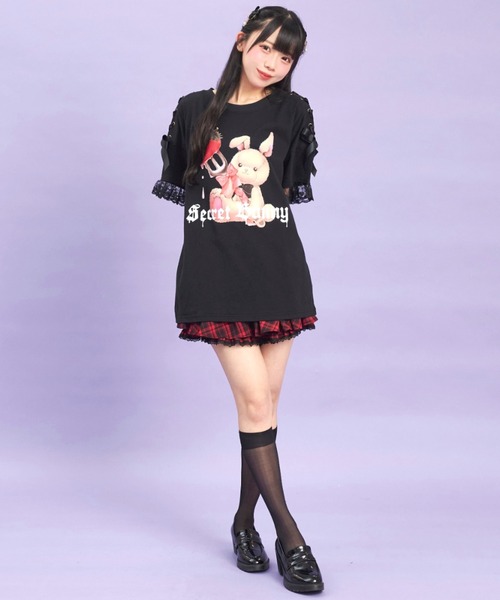「Secret Honey」 半袖Tシャツ FREE スミクロ レディース_画像9