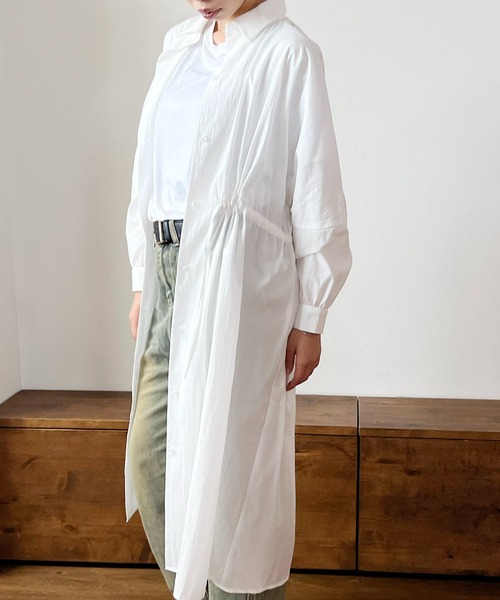 prit ロングシャツワンピース　白　ホワイト GREENHOX シャツワンピース ロングシャツワンピース : ZOZOTOWN Yahoo