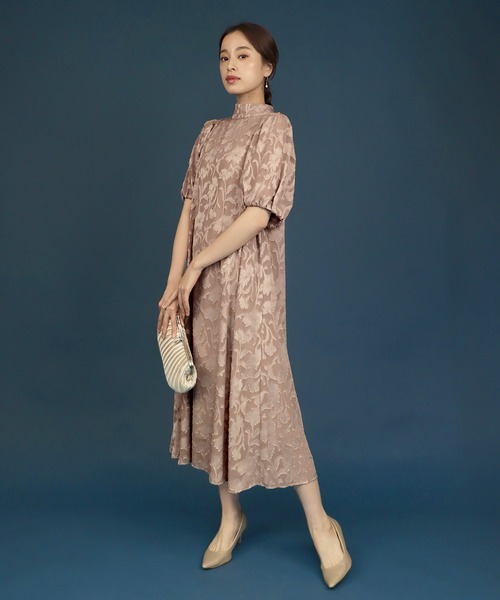 「J by blue」 半袖ワンピース MEDIUM モカ レディース