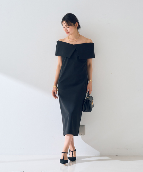 「Rouge vif」 ノースリーブワンピース フリー ブラック レディース_画像9