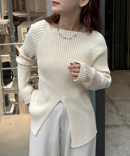 「mystic」 長袖ニット FREE ベージュ レディース_画像2