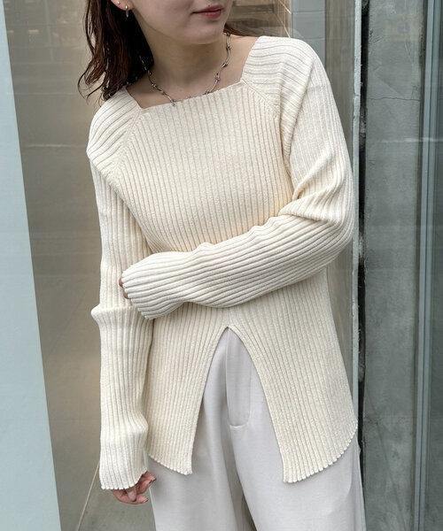 「mystic」 長袖ニット FREE ベージュ レディース_画像4