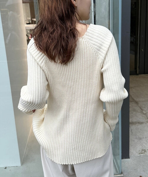 「mystic」 長袖ニット FREE ベージュ レディース_画像5