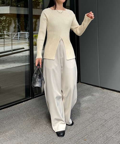 「mystic」 長袖ニット FREE ベージュ レディース_画像8