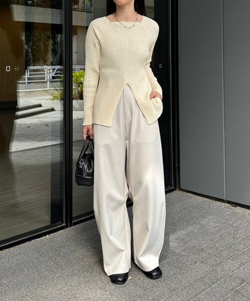 「mystic」 長袖ニット FREE ベージュ レディース_画像9