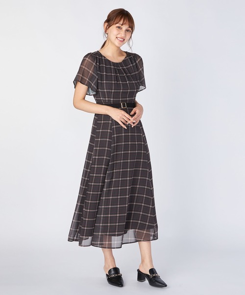 「LAISSE PASSE」 半袖ワンピース 36 グレー レディースの画像