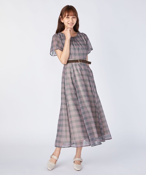 「LAISSE PASSE」 半袖ワンピース 36 グレー レディースの画像