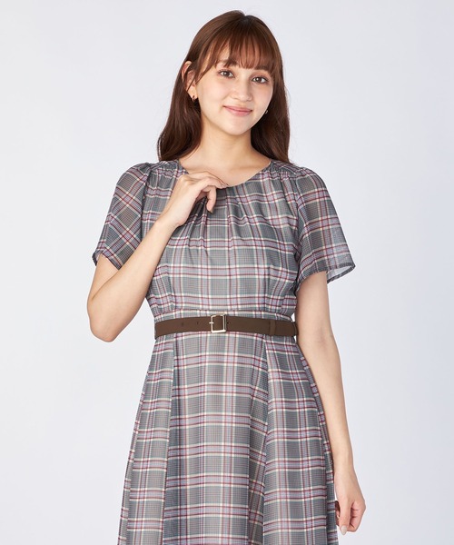 「LAISSE PASSE」 半袖ワンピース 36 グレー レディースの画像