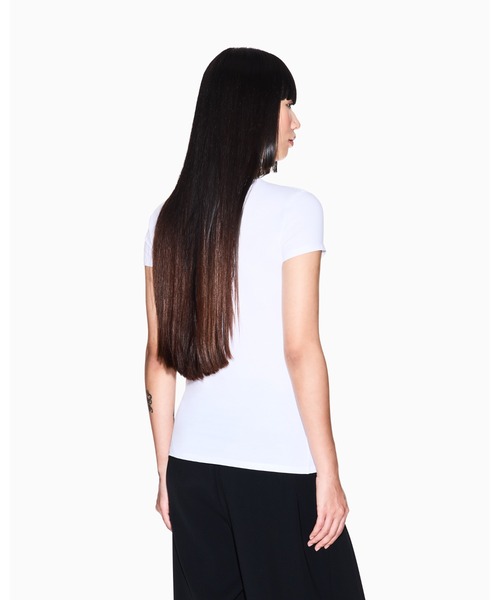 tシャツ 「A|X アルマーニ エクスチェンジ」AXロゴ 半袖クルーネックTシャツ/SLIM レディースの画像