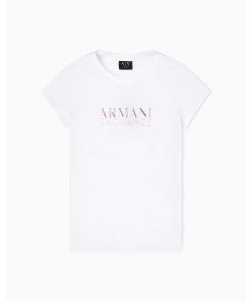 tシャツ 「A|X アルマーニ エクスチェンジ」AXロゴ 半袖クルーネックTシャツ/SLIM レディースの画像
