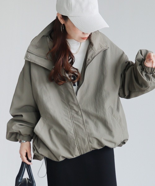 「reca」 ナイロンブルゾン M カーキ レディース_画像9