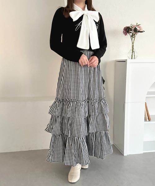 「apres jour」 長袖ニット フリー ブラック レディース_画像2