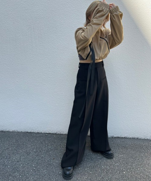 「chuclla」 スラックス S ブラック レディース_画像3