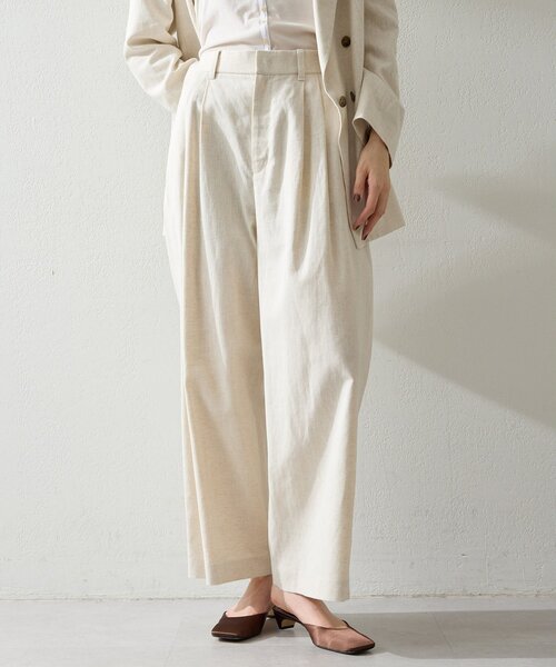THE PAUSE パンツ 「THE PAUSE」コットンリネンタックパンツ