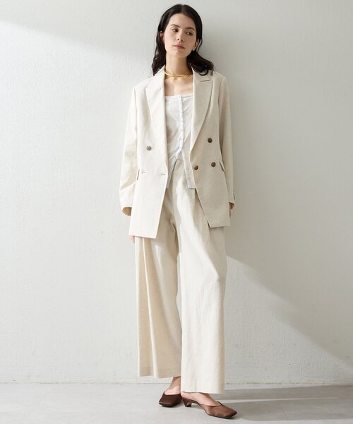 THE PAUSE ワイドパンツ パンツ 「THE PAUSE」コットンリネンタック