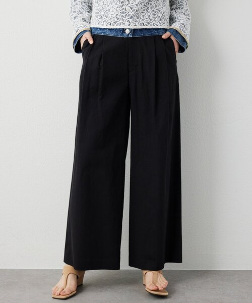 THE PAUSE ワイドパンツ パンツ 「THE PAUSE」コットンリネンタック