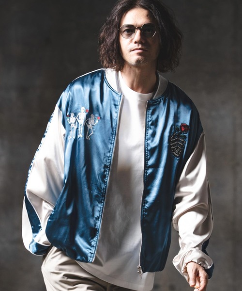 GLIMCLAP スカジャン mj11356-Balloon Souvenir Jacket-- Tokyo
